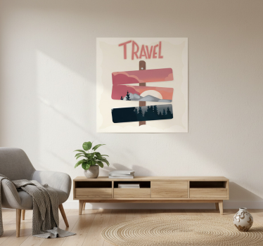 Poster da soggiorno illustrazione segnali stradali - TenStickers