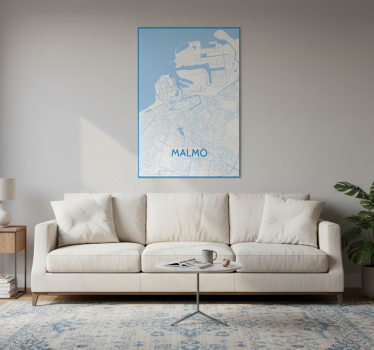 Poster da soggiorno mappa di malmo - TenStickers