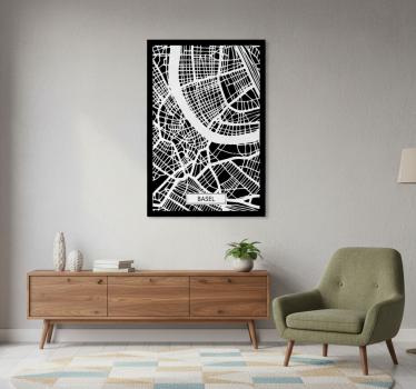Poster da soggiorno mappa topografica di basilea - TenStickers