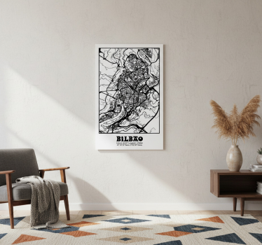 Poster da soggiorno mappa topografica di bilbao - TenStickers