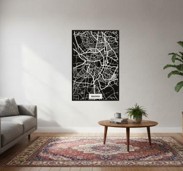 Poster da soggiorno mappa topografica di madrid - TenStickers