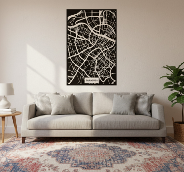 Poster da soggiorno mappa topografica di zaragoza - TenStickers