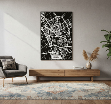Poster da soggiorno mappa topografica murcia - TenStickers