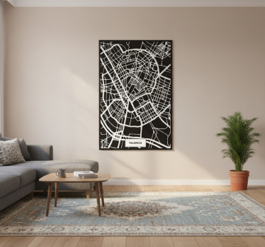 Poster da soggiorno mappa topografica valencia - TenStickers