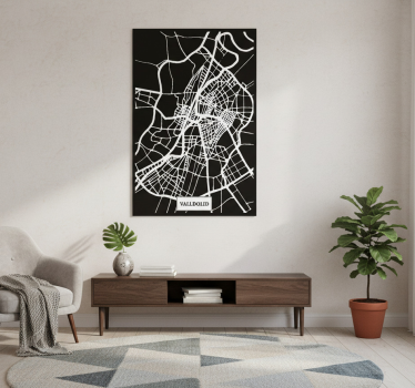 Poster da soggiorno mappa topografica valladolid - TenStickers
