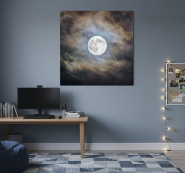 Poster da soggiorno notte di luna piena - TenStickers