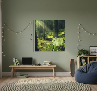 Poster da soggiorno rocce di muschio nel bosco - TenStickers