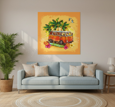 Poster delle città furgone da surf classico - TenStickers