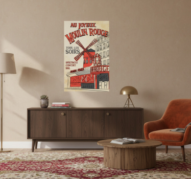 Poster delle città il mulino rosso - TenStickers