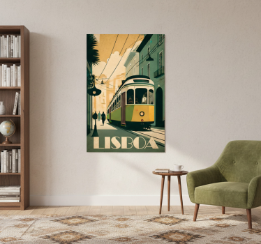 Poster delle città illustrazione vintage di lisbona - TenStickers