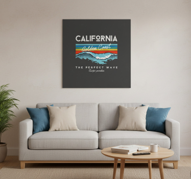 Poster delle città onde della spiaggia in california - TenStickers