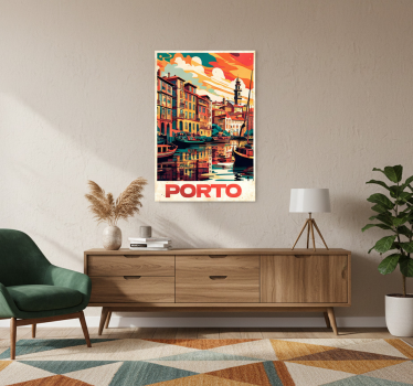 Poster delle città poster vintage di oporto - TenStickers
