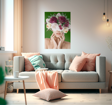 Poster con fiori donna floreale - TenStickers