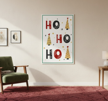 Poster di natale design testo natalizio ho ho ho - TenStickers