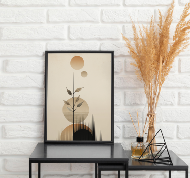 Poster minimalista pianta boho astratta - TenStickers