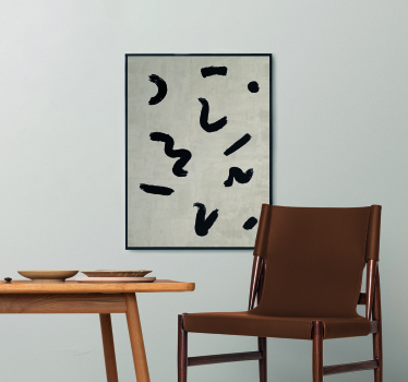 Poster nordico forme di pennello in nero - TenStickers