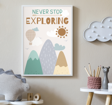 Poster cameretta non smettere mai di esplorare - TenStickers