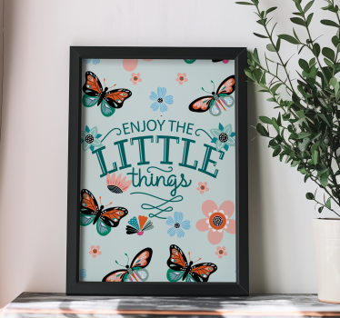 Poster da soggiorno goditi le piccole cose - TenStickers
