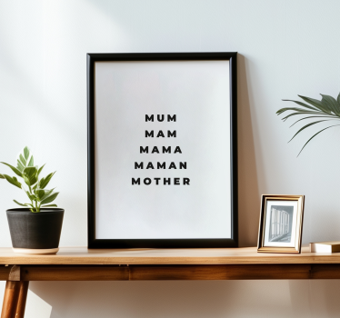 Poster da soggiorno mamma in diverse lingue - TenStickers