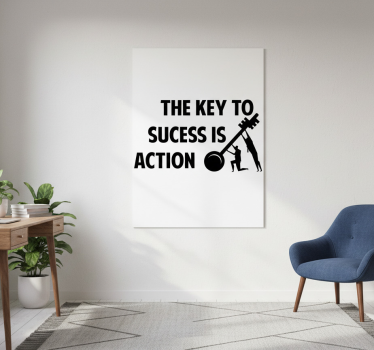 Poster per ufficio il successo è azione - TenStickers