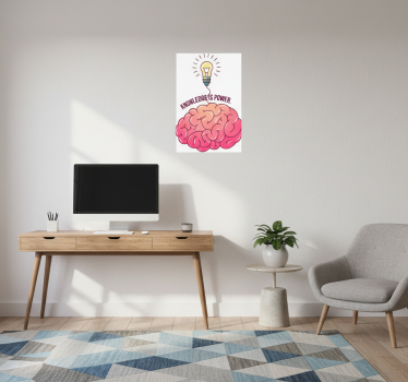 Poster per ufficio la conoscenza è potere cervello - TenStickers