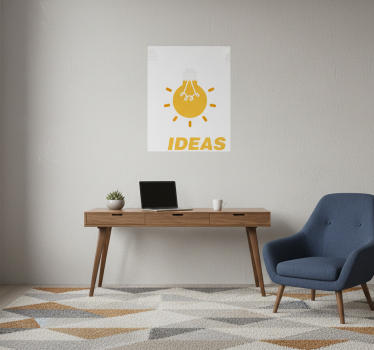 Poster per ufficio lampadine di idee - TenStickers