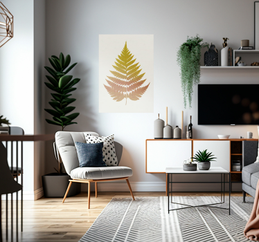 Poster Piante foglia di felce dorata - TenStickers