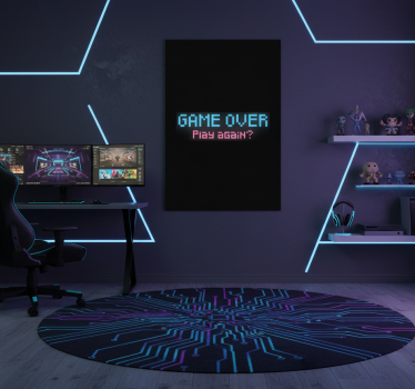 Poster videogioco grafica game over riprova - TenStickers
