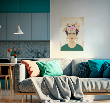 Poster artistico donna con fiori - TenStickers