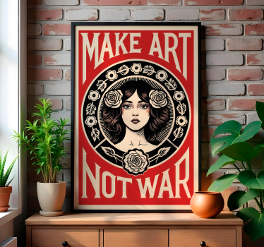 Poster artistico make art not war - TenStickers