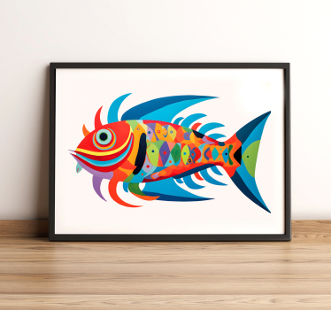 Poster artistico pesci multicolori - TenStickers