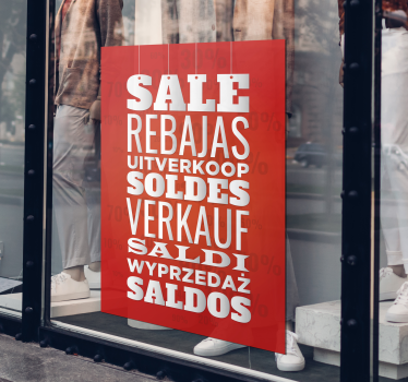 Tutti i poster promozione di vendita in diverse lingue - TenStickers