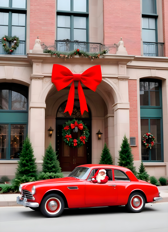 Poster di Natale macchina in inverno - TenStickers