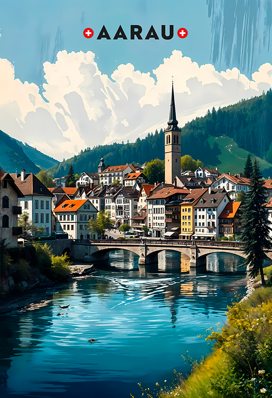 Poster città svizzera Aarau - TenStickers