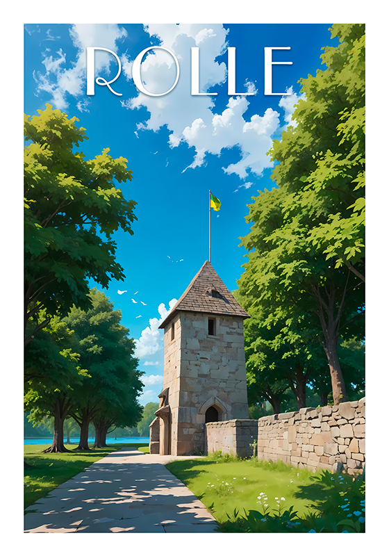 Poster città svizzera Rolle - TenStickers