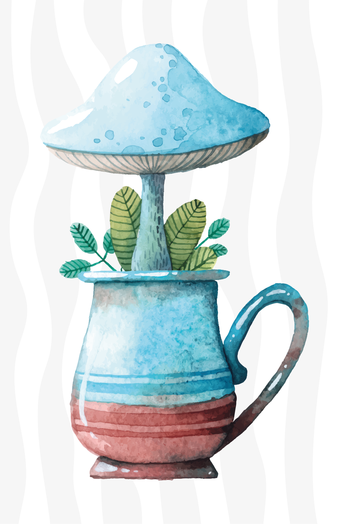 Poster da cucina design carino fungo in tazza - TenStickers