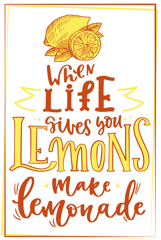 Poster da cucina citazione schizzo limone - TenStickers