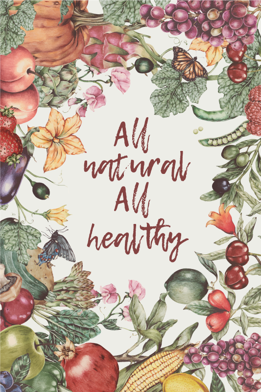 Poster da cucina 100% naturale e salutare - TenStickers