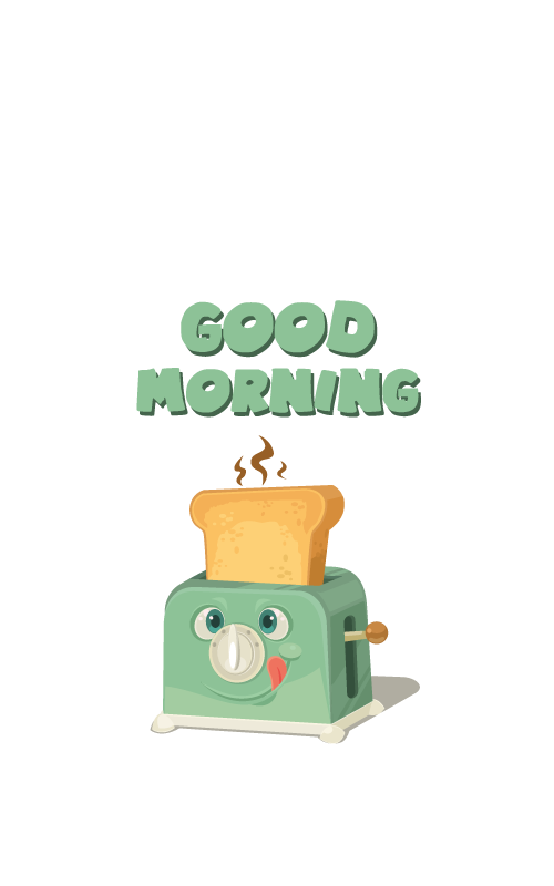 Poster da cucina buongiorno con il tostapane - TenStickers
