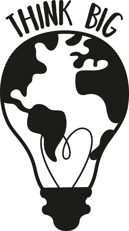 Poster per ufficio pensa in grande con mappa del mondo - TenStickers