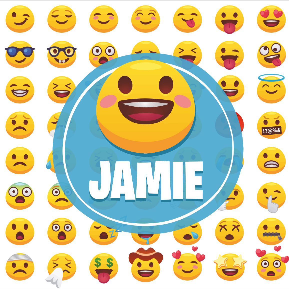 Poster cameretta ragazzi emojis con nome - TenStickers