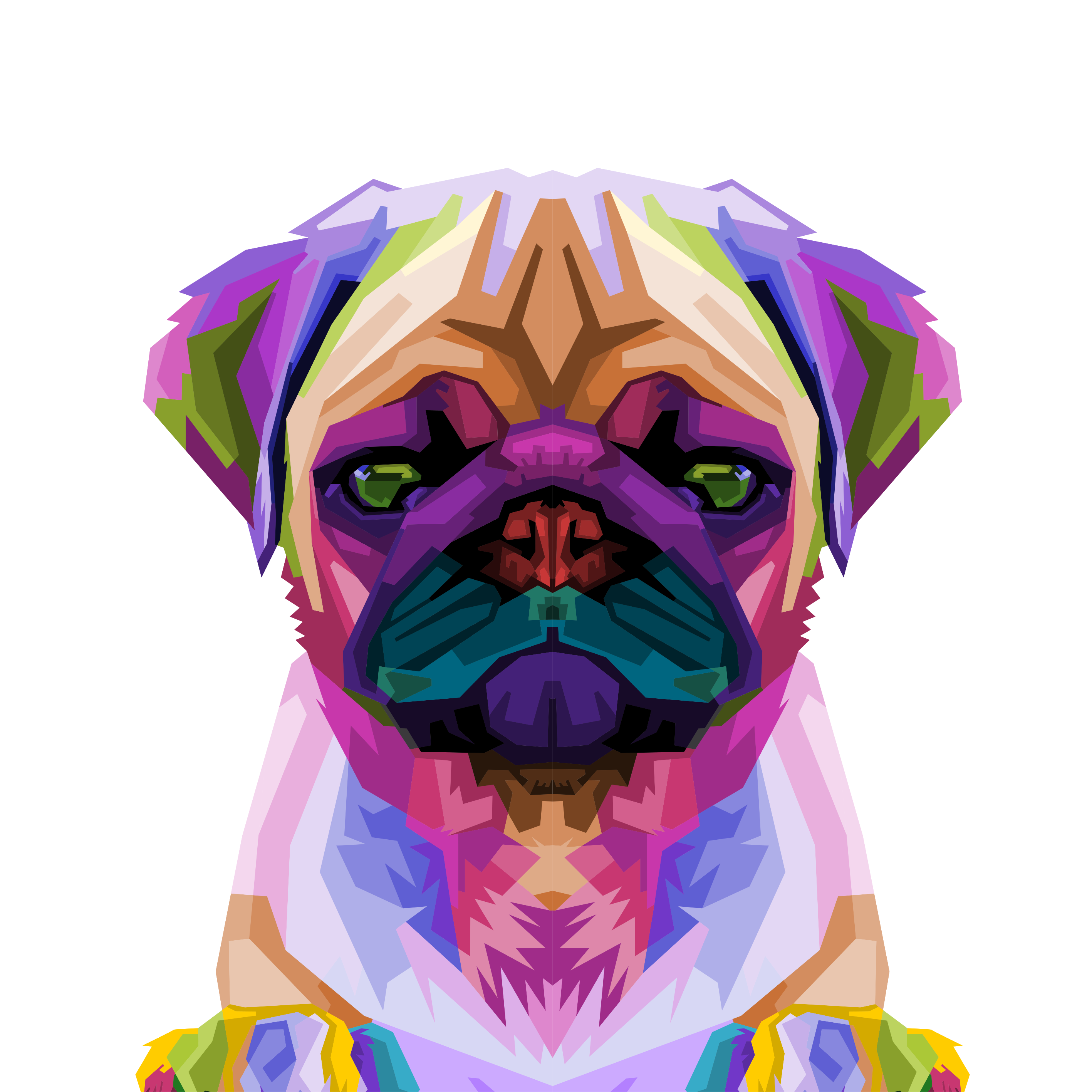 Poster da soggiorno pug in pop art - TenStickers