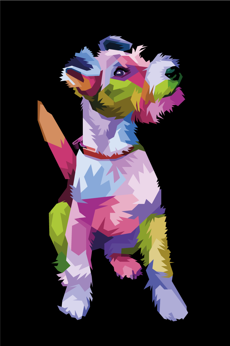 Poster da soggiorno animali geometrici fox terrier - TenStickers