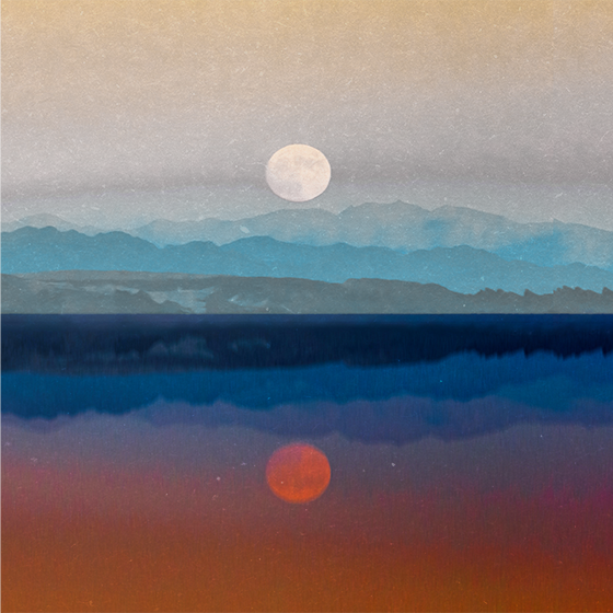 Poster da soggiorno design della bella luna spaziale - TenStickers