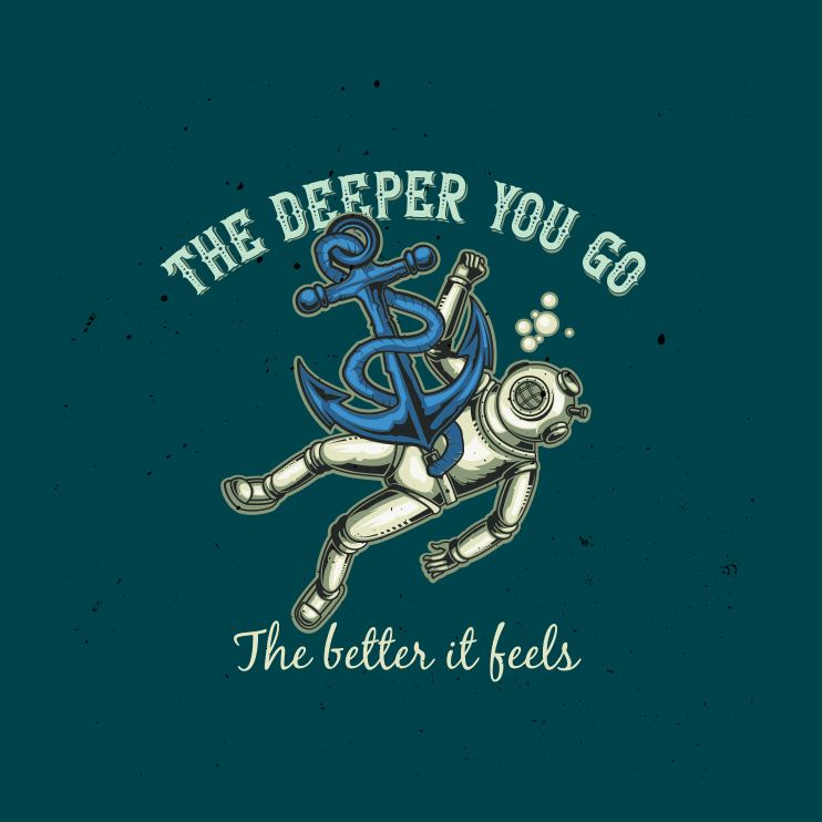 Poster da soggiorno citazioni più profonde vai - TenStickers