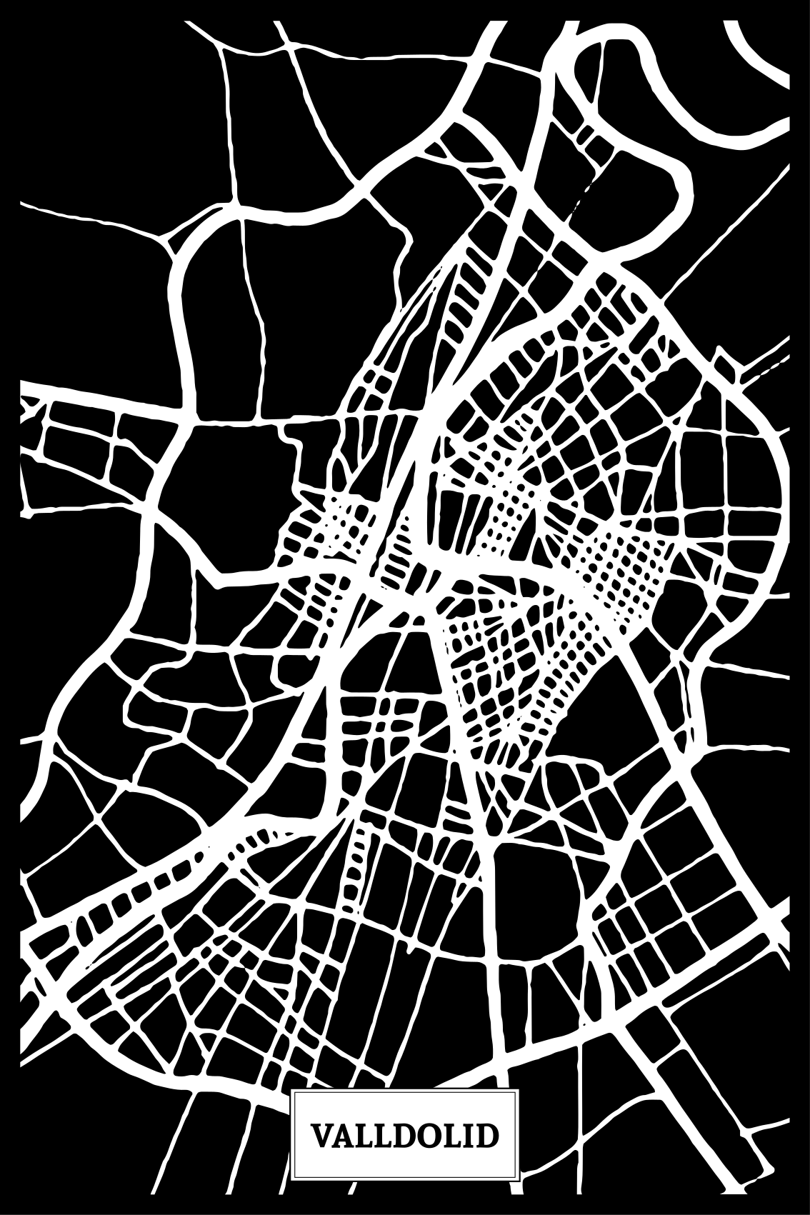 Poster da soggiorno mappa topografica valladolid - TenStickers