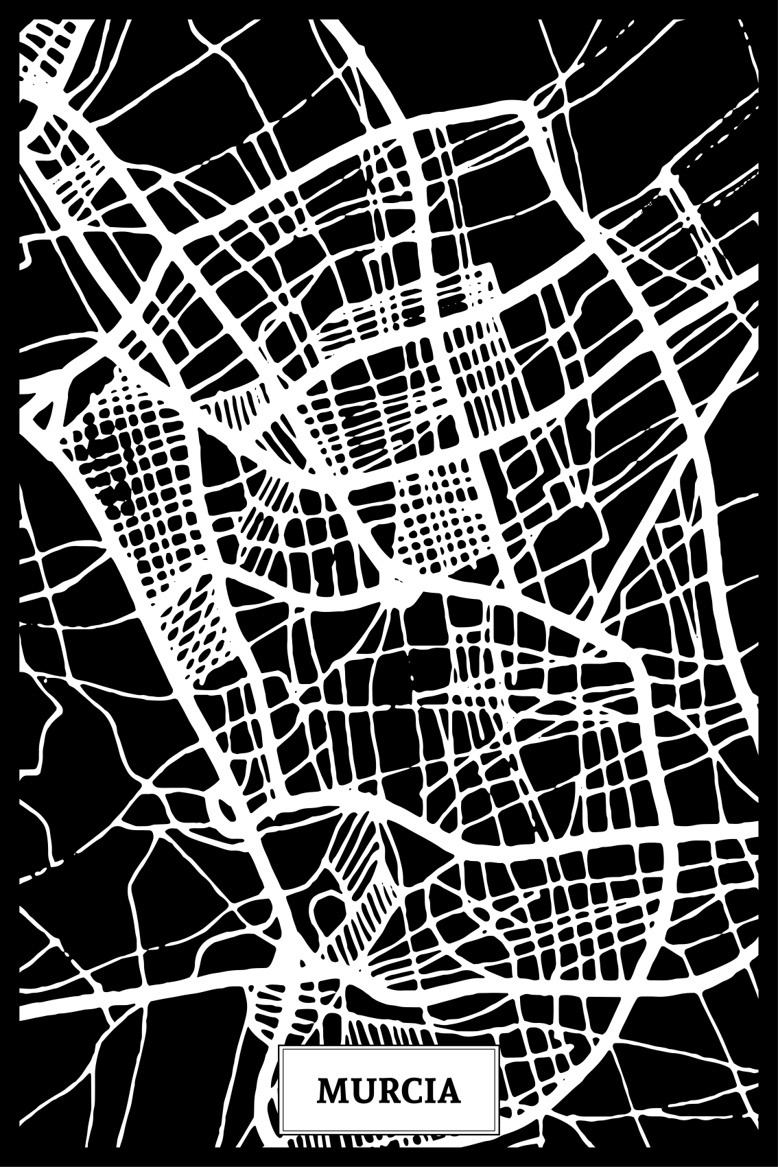 Poster da soggiorno mappa topografica murcia - TenStickers