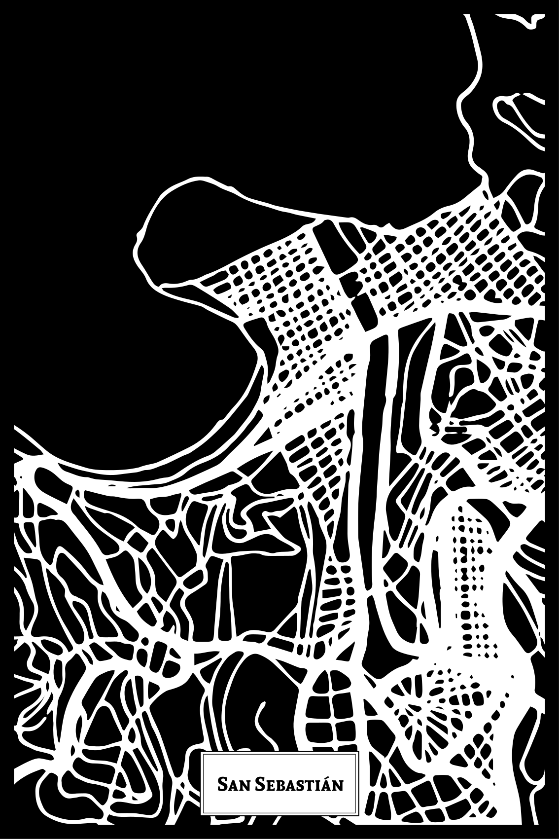 Poster da soggiorno mappa topografica san sebastián - TenStickers