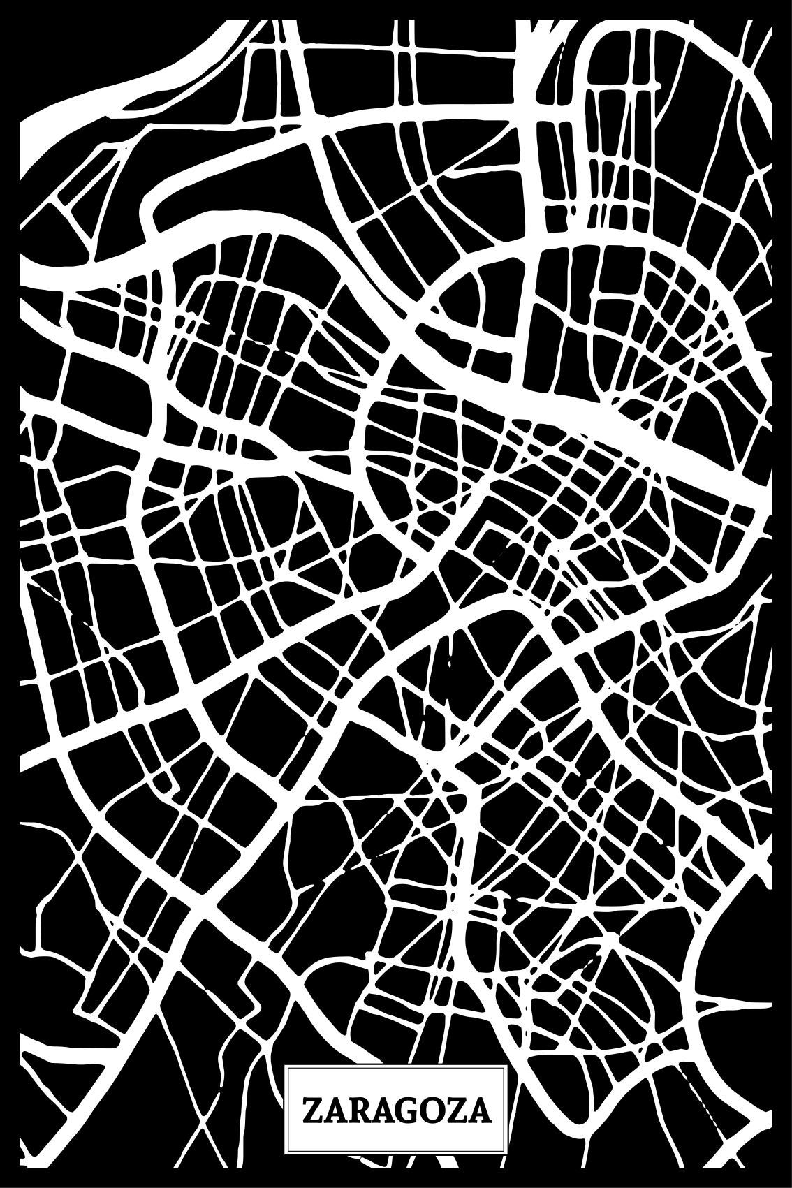 Poster da soggiorno mappa topografica di zaragoza - TenStickers