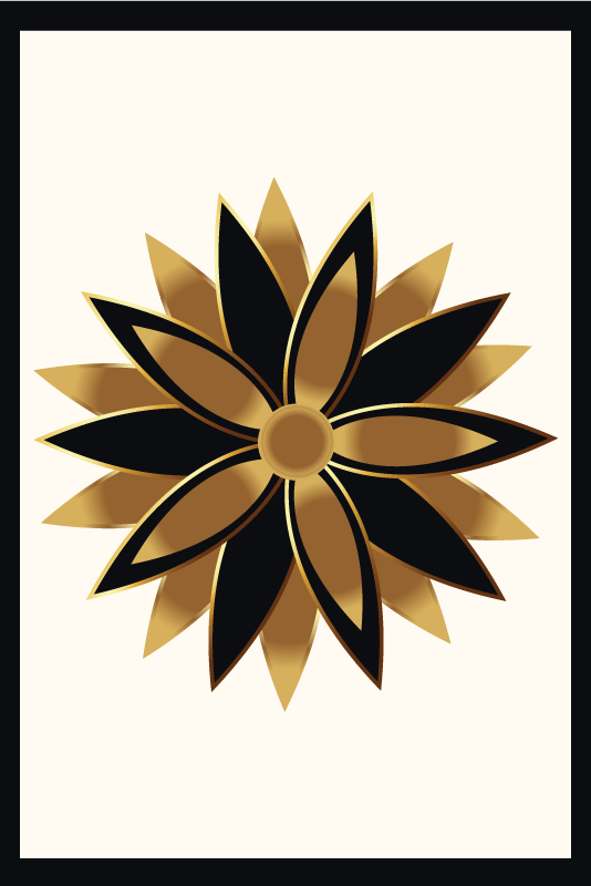 Poster da soggiorno fiori d'oro - TenStickers